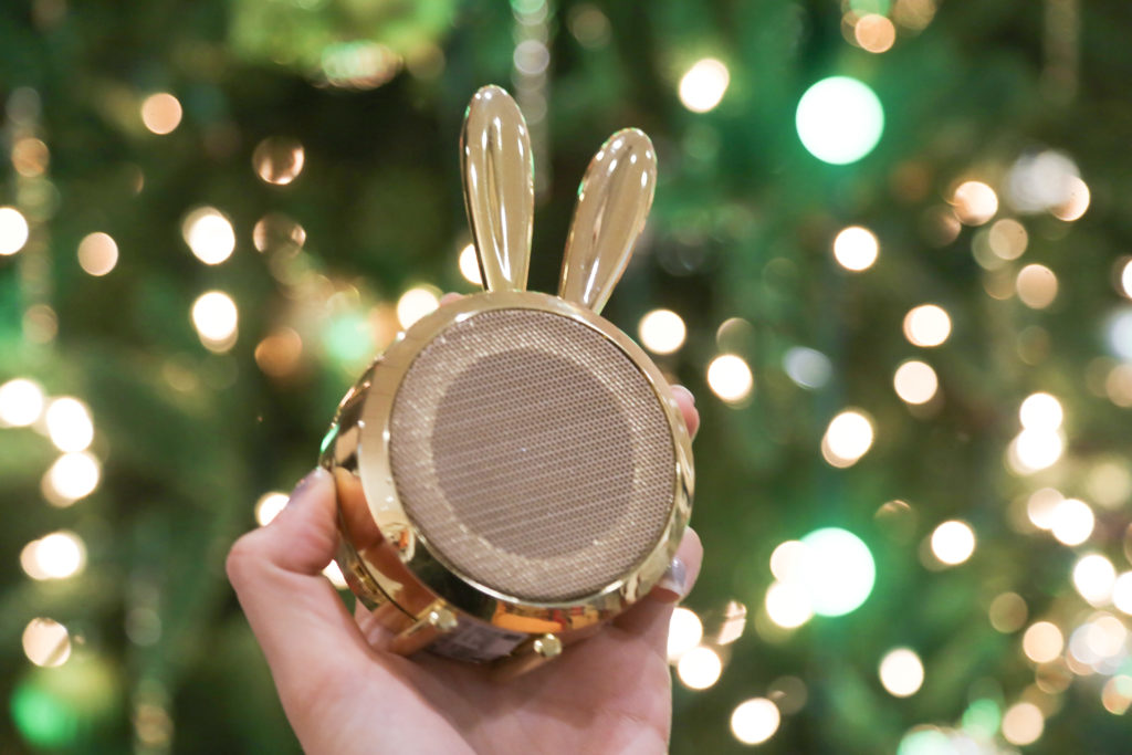 emily and meritt cute gold bunny ear speakers room decoration inspiration style music