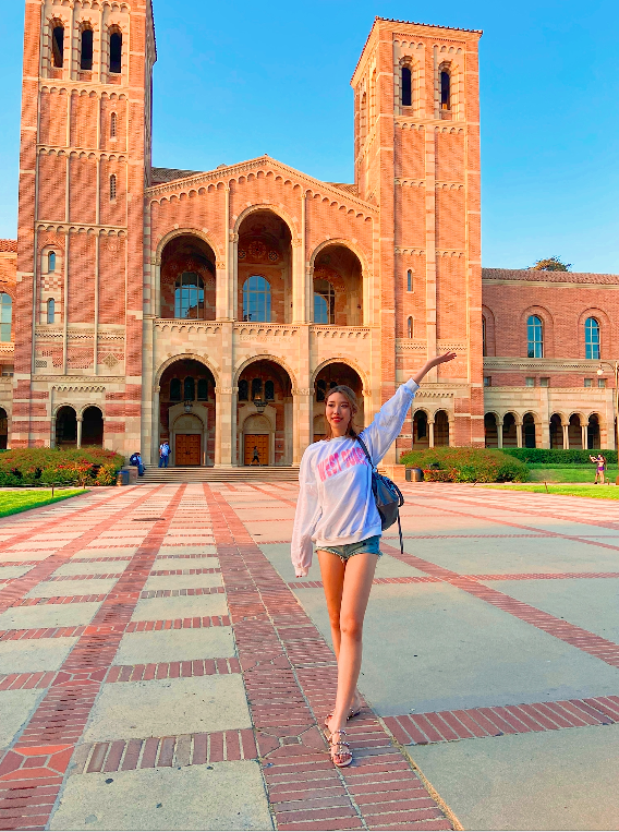 ally gong at ucla with la baby