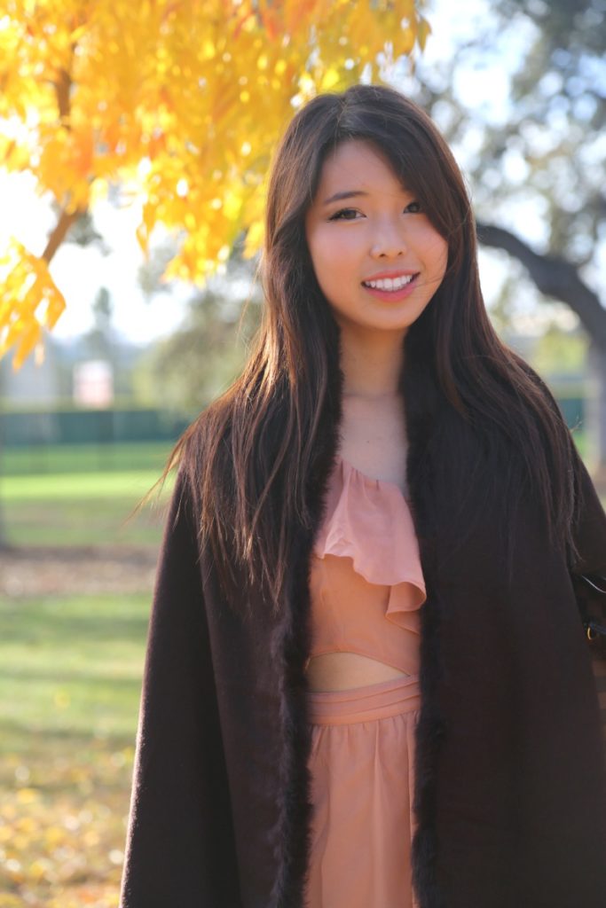 ally gong, autumn, mink, stole, shawl, wrap, wool, brown, louis vuitton, neverfull, shanghai, pretty, asian, girl, palo alto, gunn high school, beautiful, fall, leaves, writing, memoir, glamour, classic, classy, dusty rose, sweet, girly, feminine, outfit, ootd, fashion, style